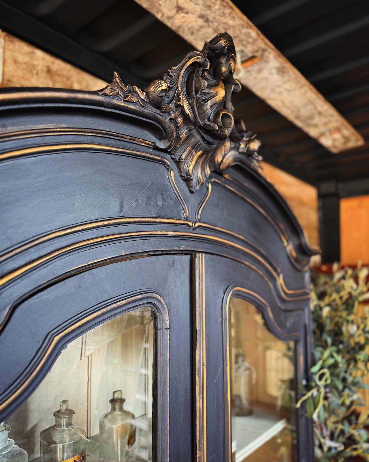 Beautiful glazed French armoire