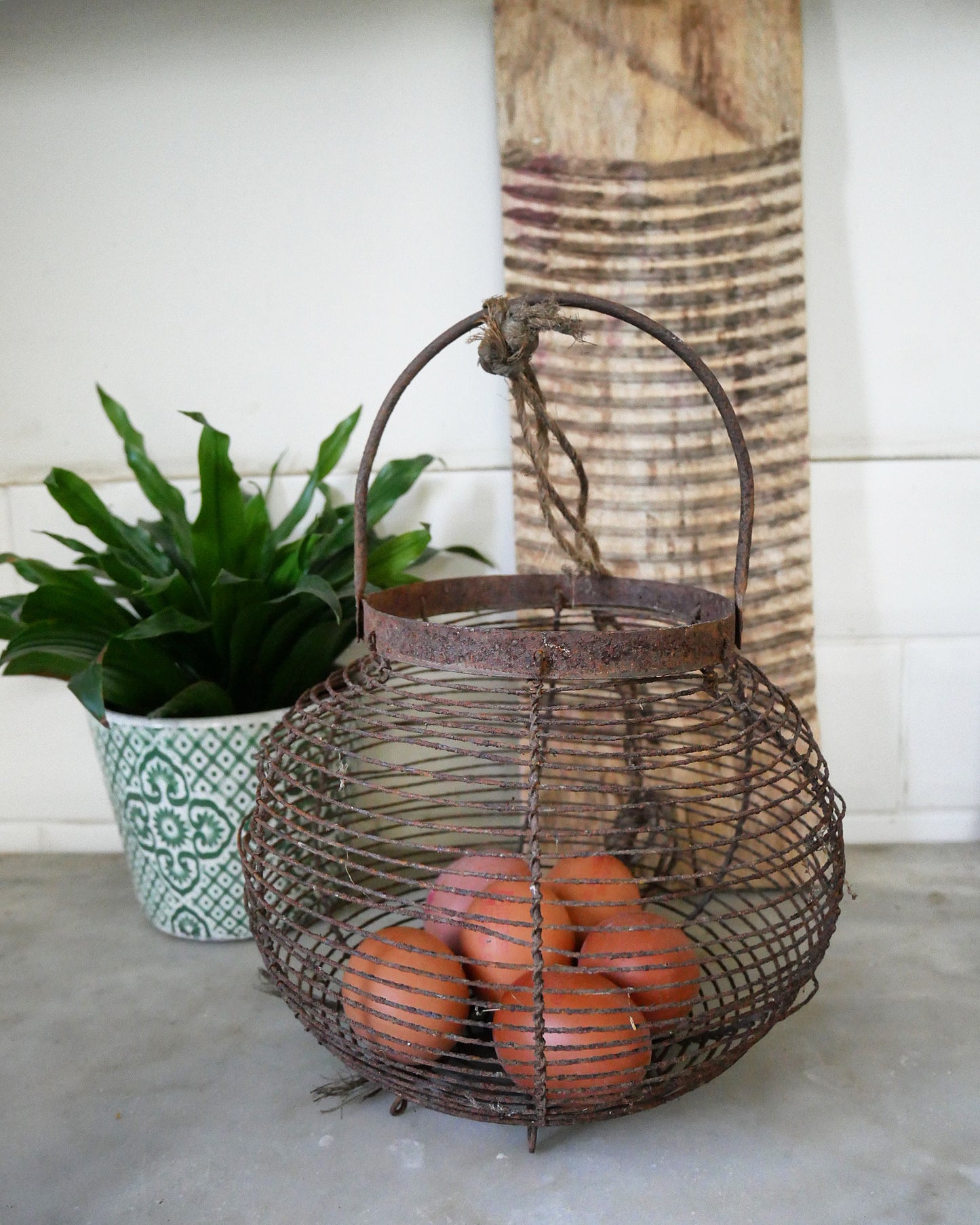 Vintage French egg basket