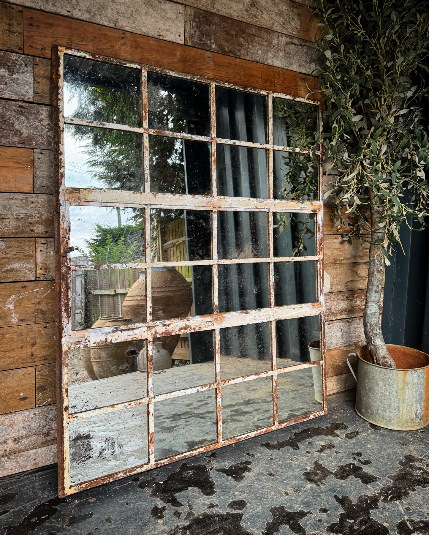 Fabulously foxed crittall mirror