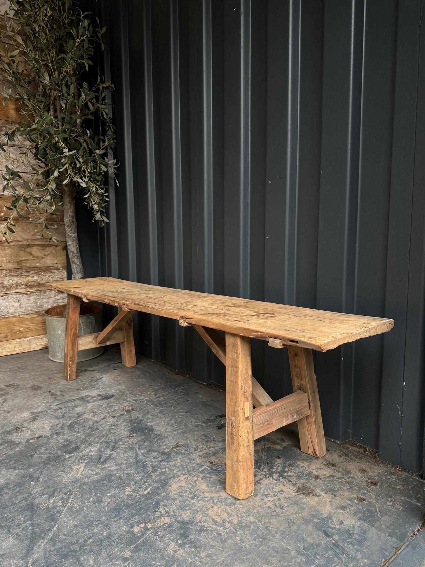 Lovely wide rustic bench