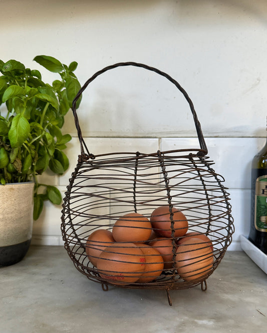 Vintage French egg basket