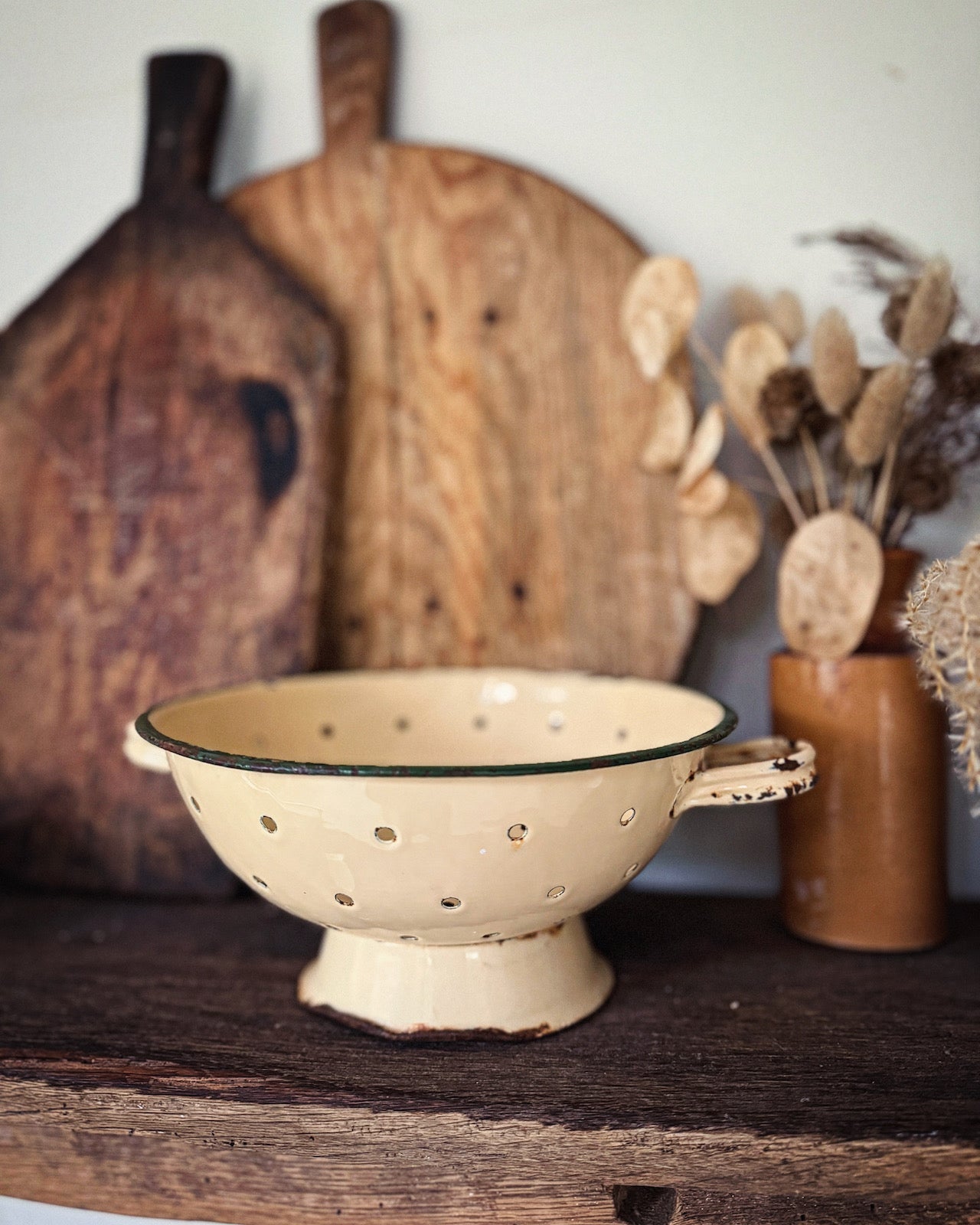 Rustic vintage colander – A Hundred Stories