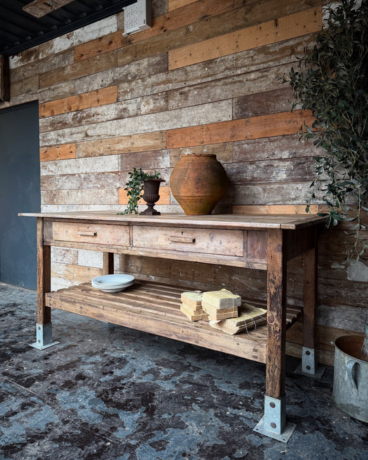 Rustic ex army barracks workstation