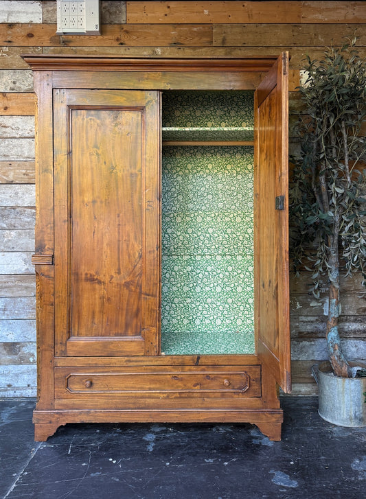 Antique wardrobe with lined interior