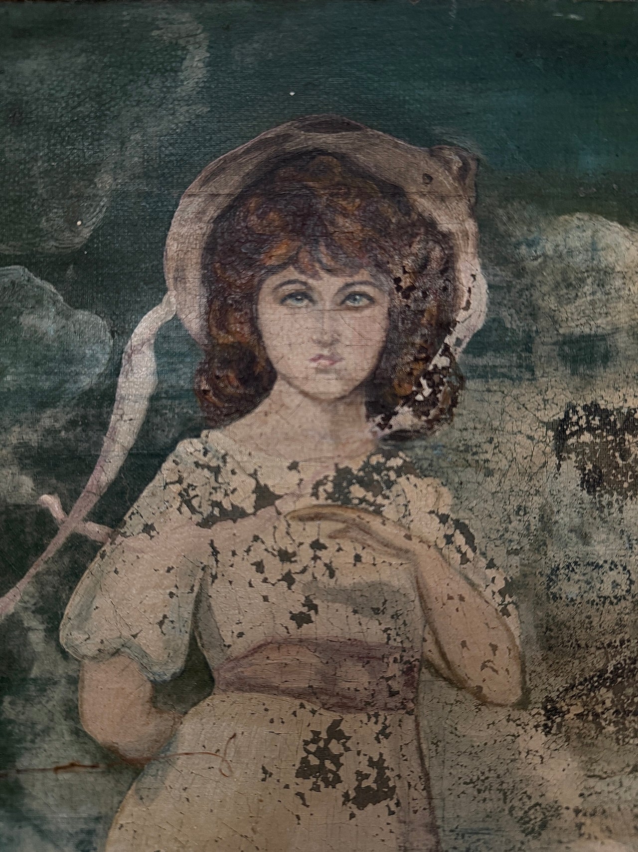 Antique painting - a copy of Miss Pinkie by Thomas Lawrence