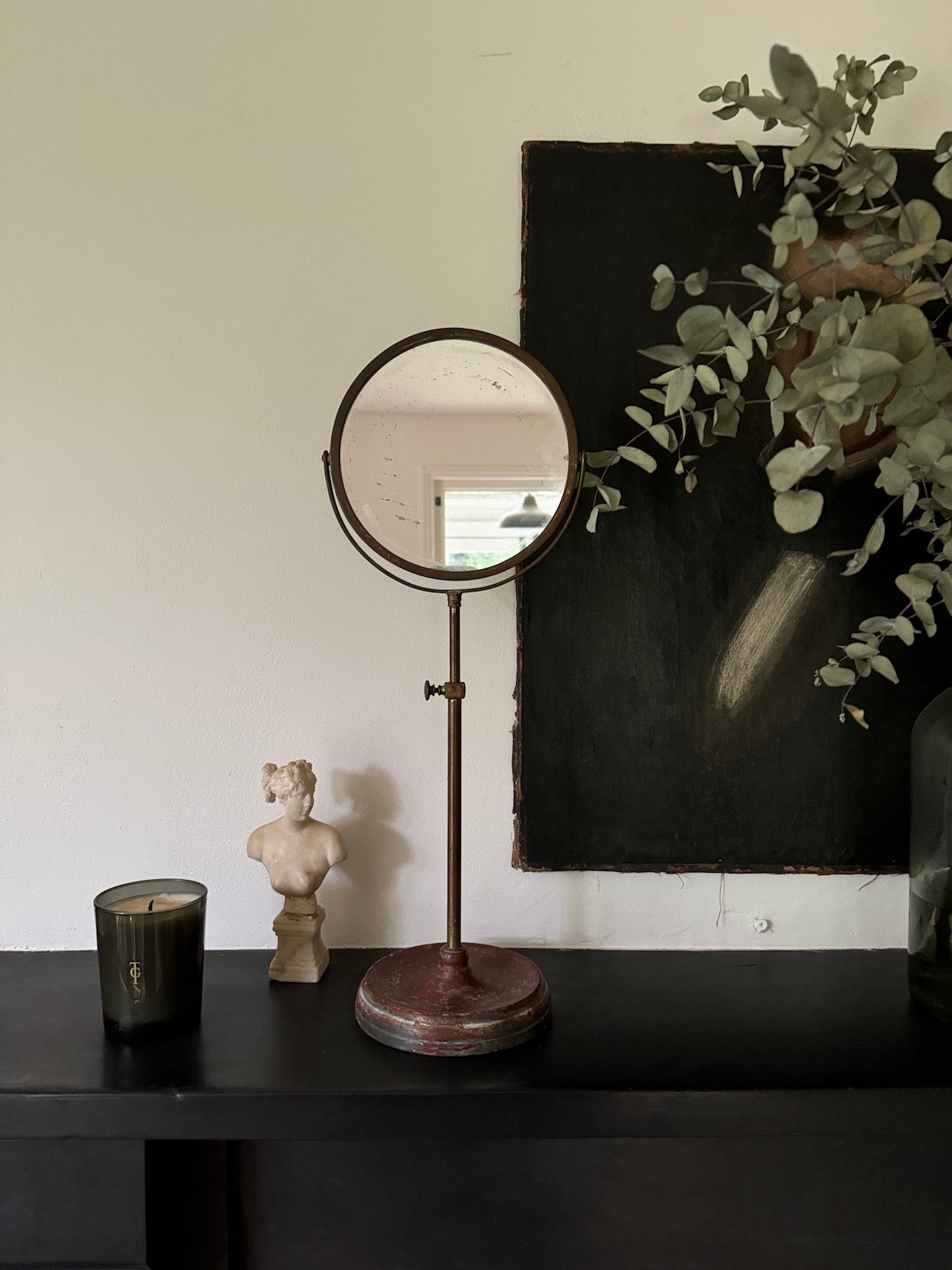 Brass vanity / barbers mirror