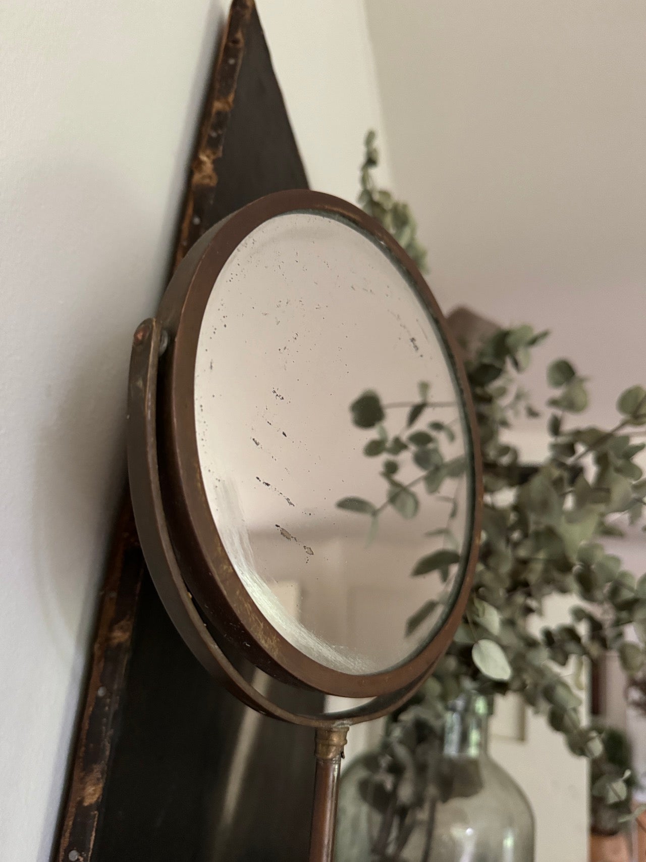 Brass vanity / barbers mirror