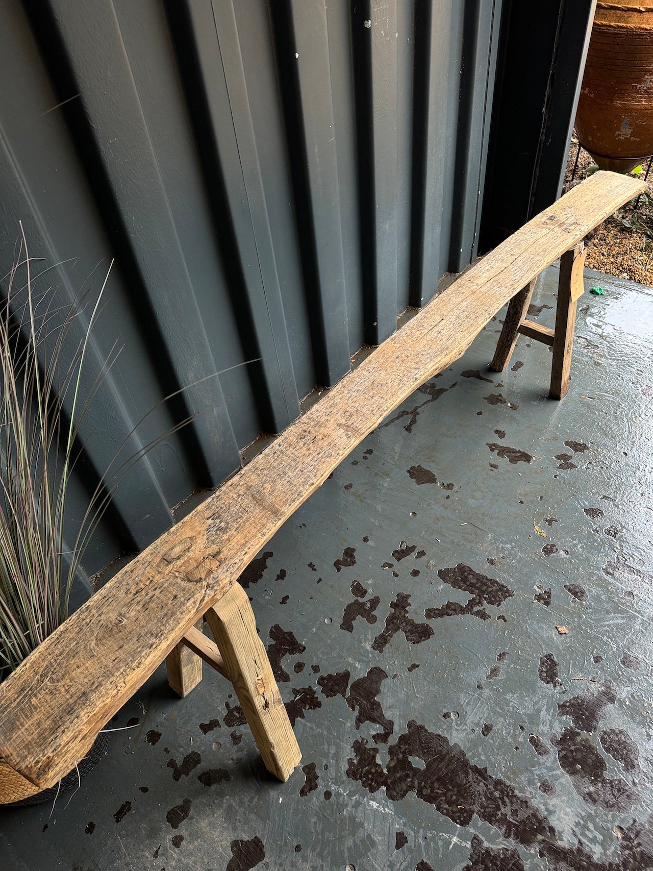 Reclaimed elm benches