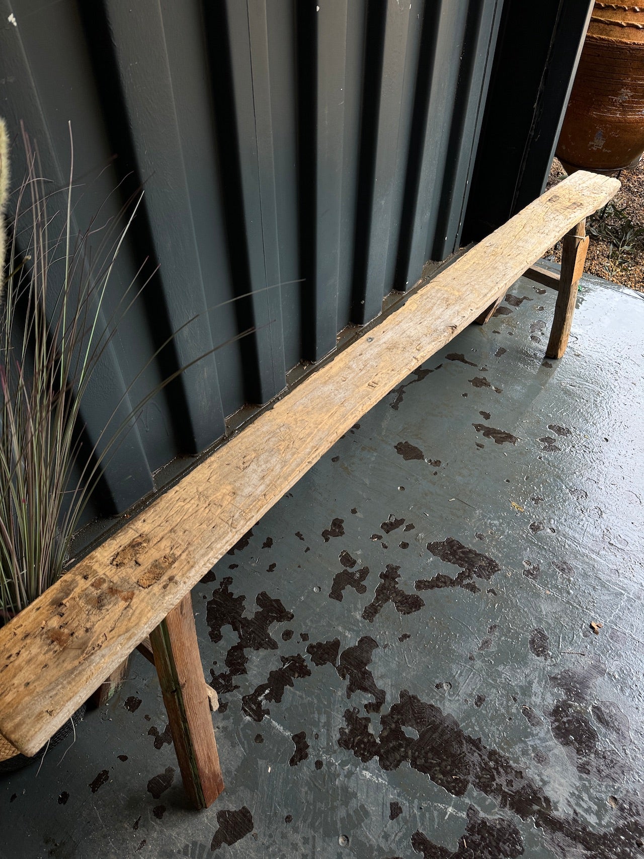 Reclaimed elm benches