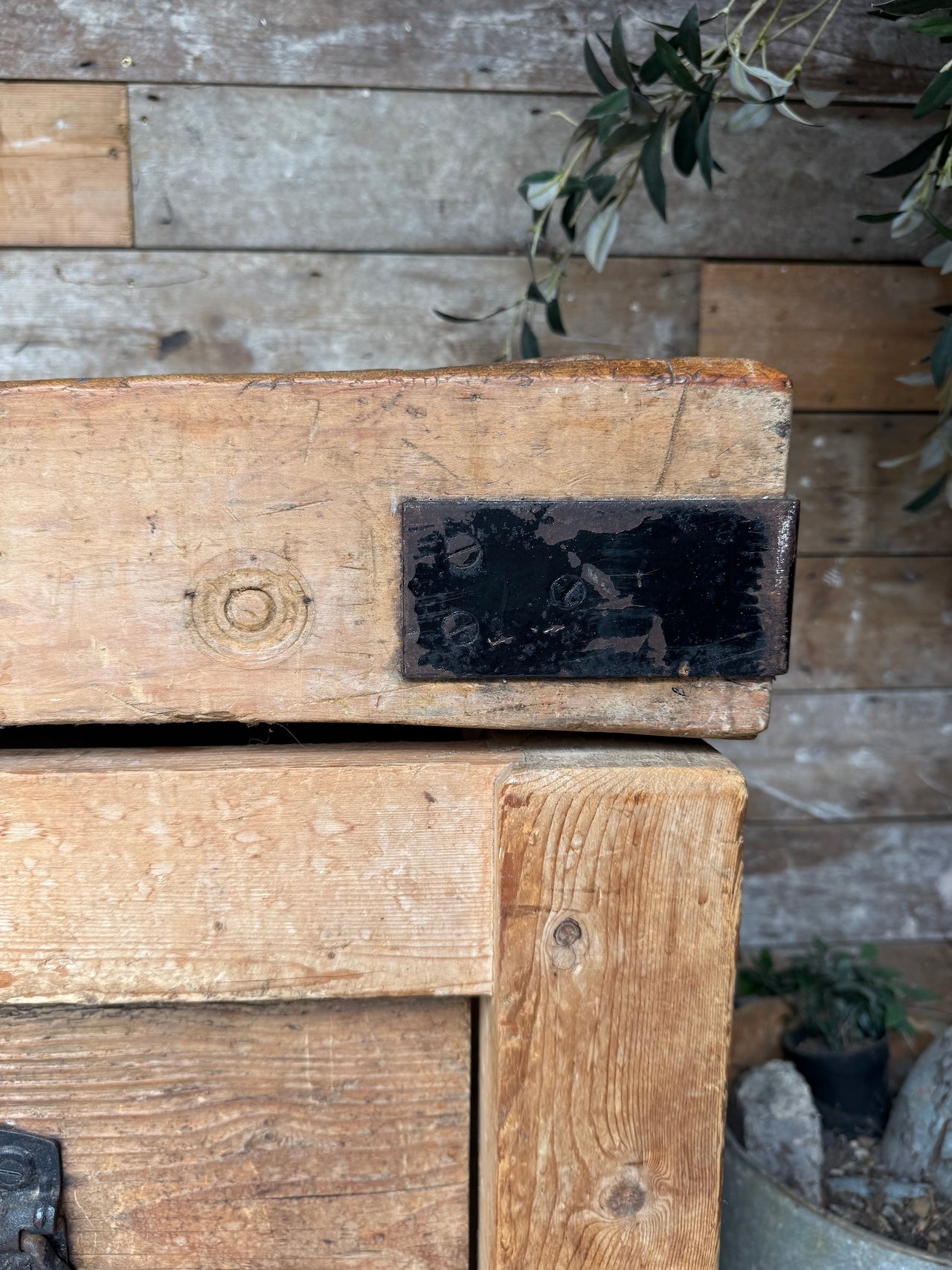 Antique Butchers Block With Through Drawers