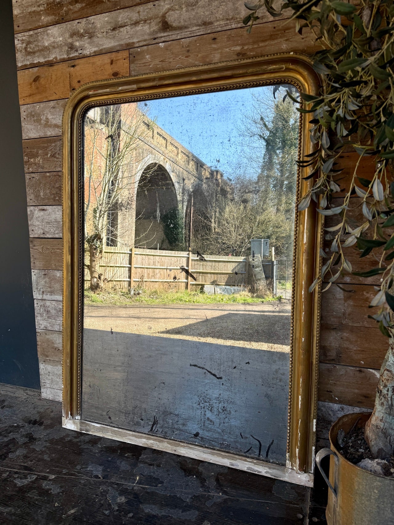 Beautifully foxed French gilt mirror