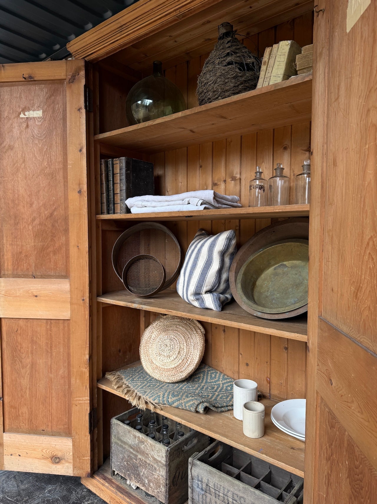 Superb, big old pine housekeepers cupboard - ideal pantry