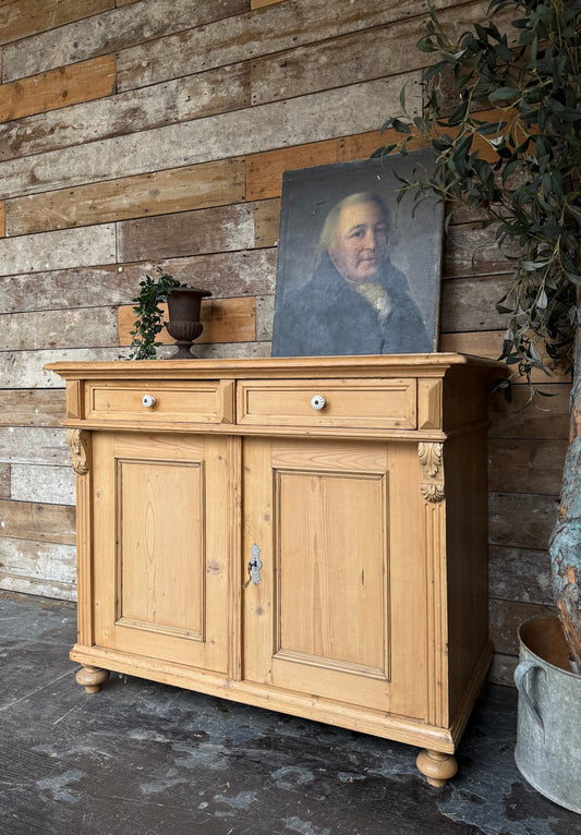 Rustic French old pine sideboard