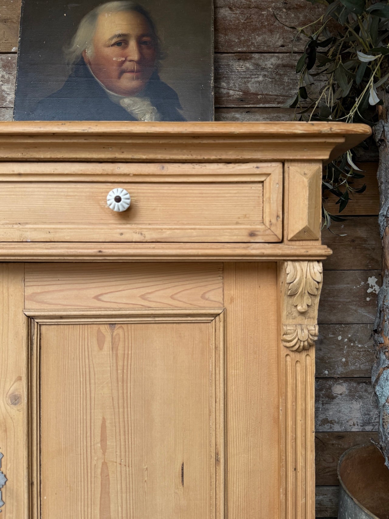 Rustic French old pine sideboard