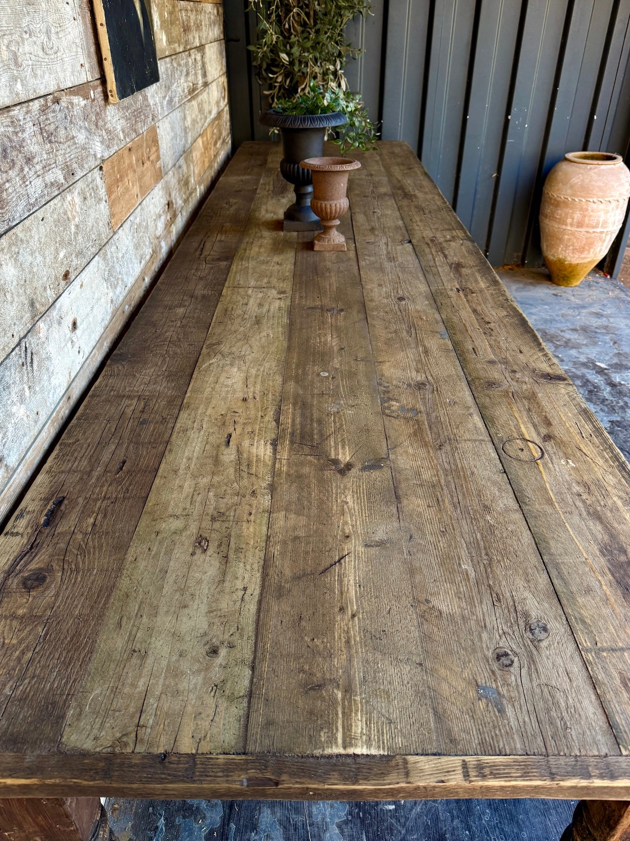 Rustic, reclaimed 3.5 metre table
