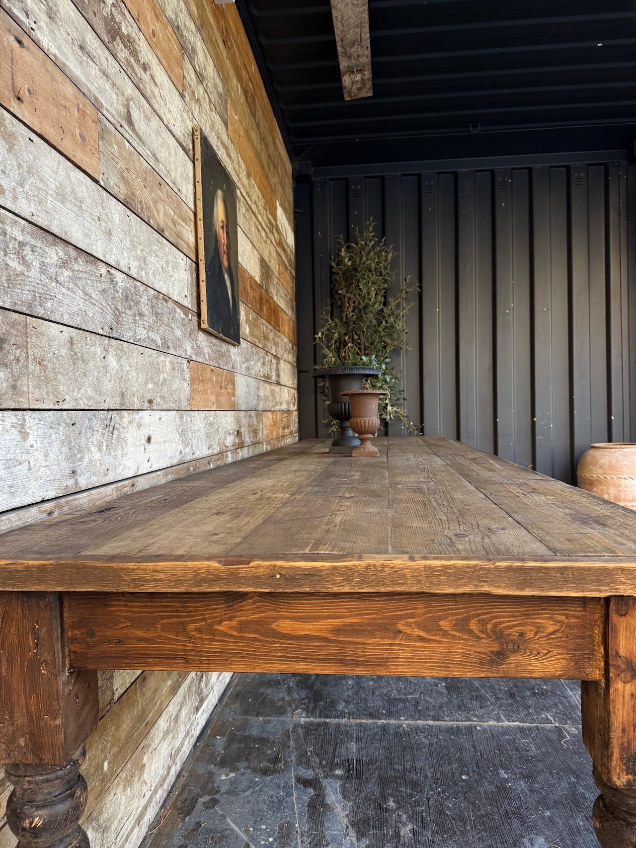 Rustic, reclaimed 3.5 metre table