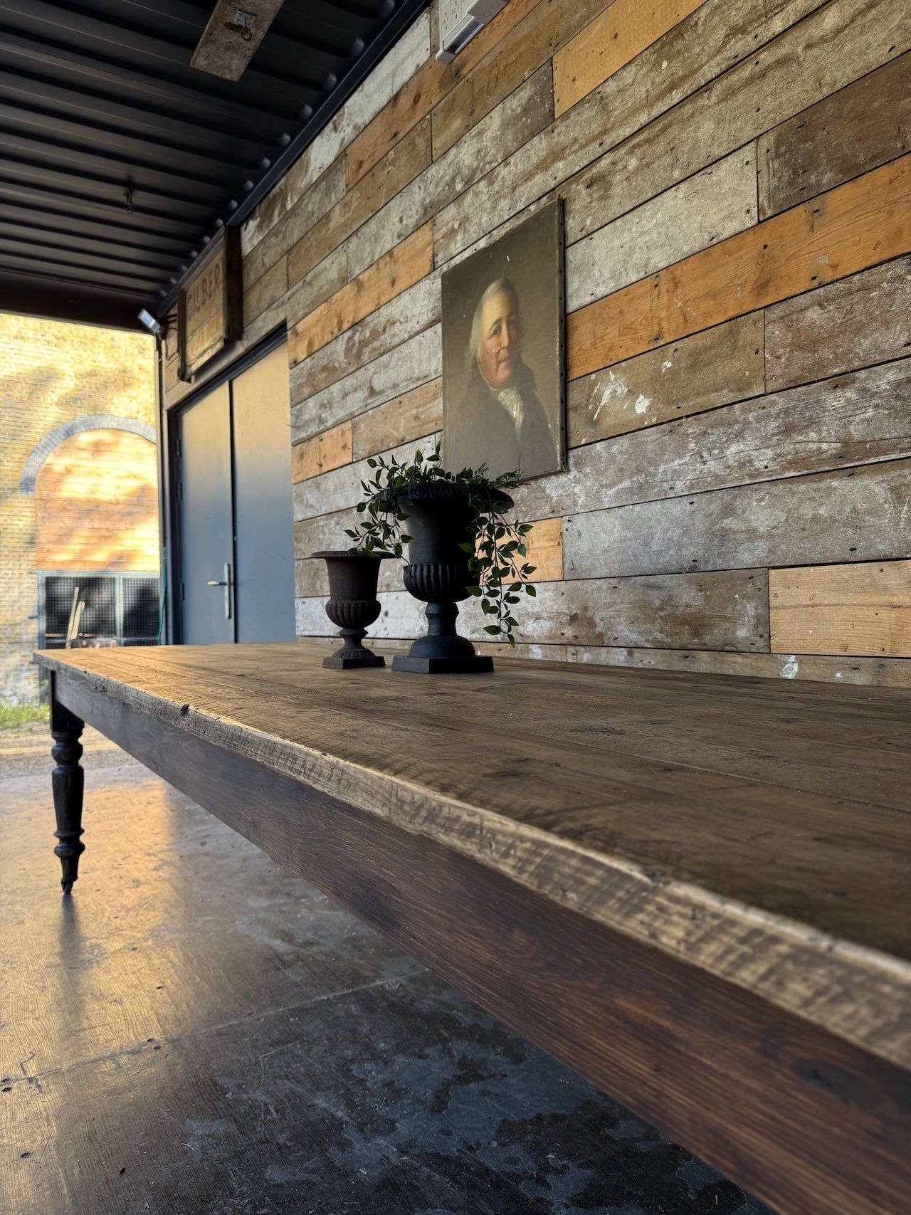 Rustic, reclaimed 3.5 metre table