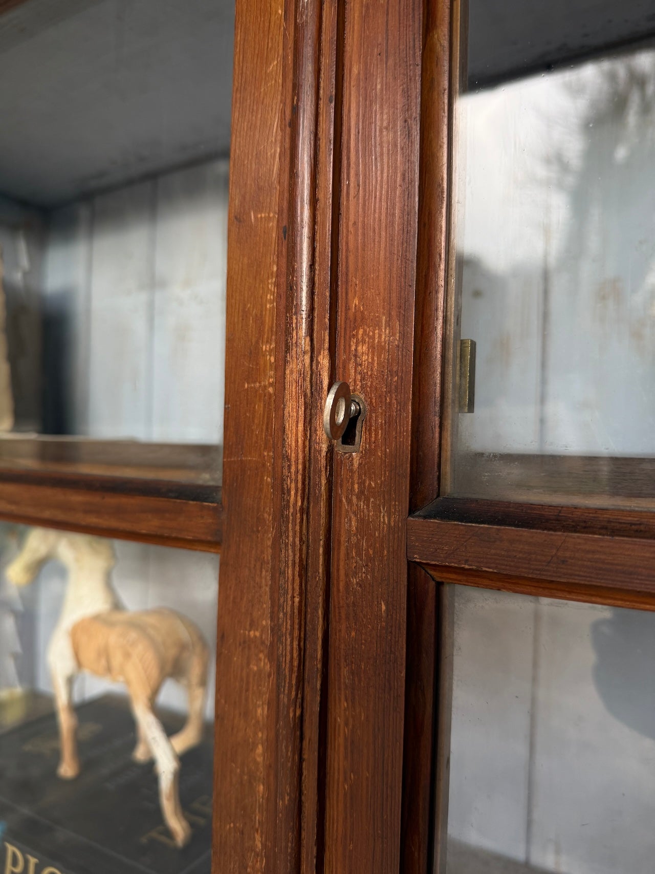 Glazed rustic Victorian bookcase