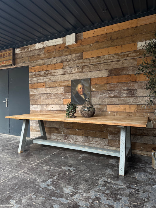 Reclaimed trestle style table