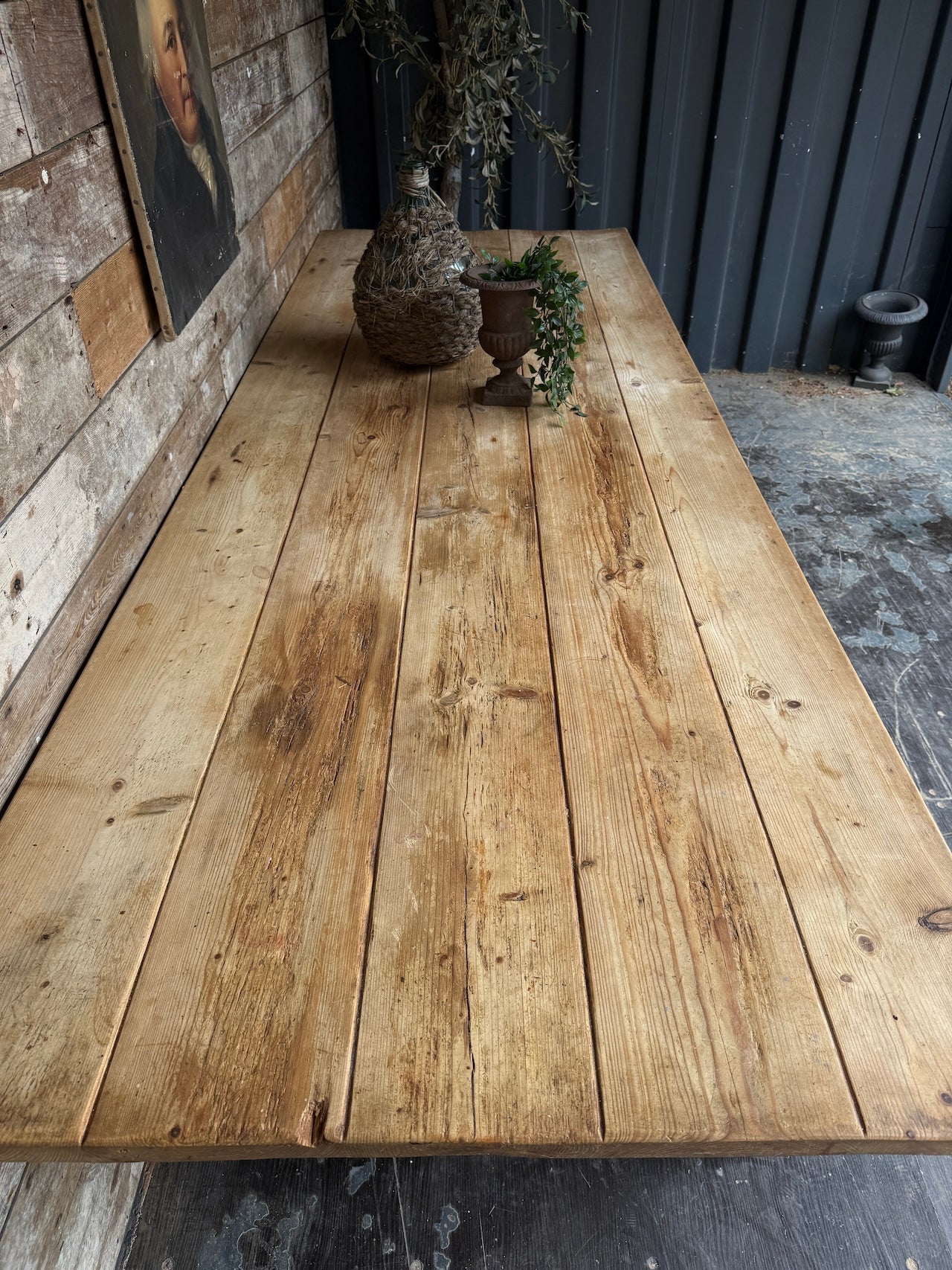 Reclaimed trestle style table