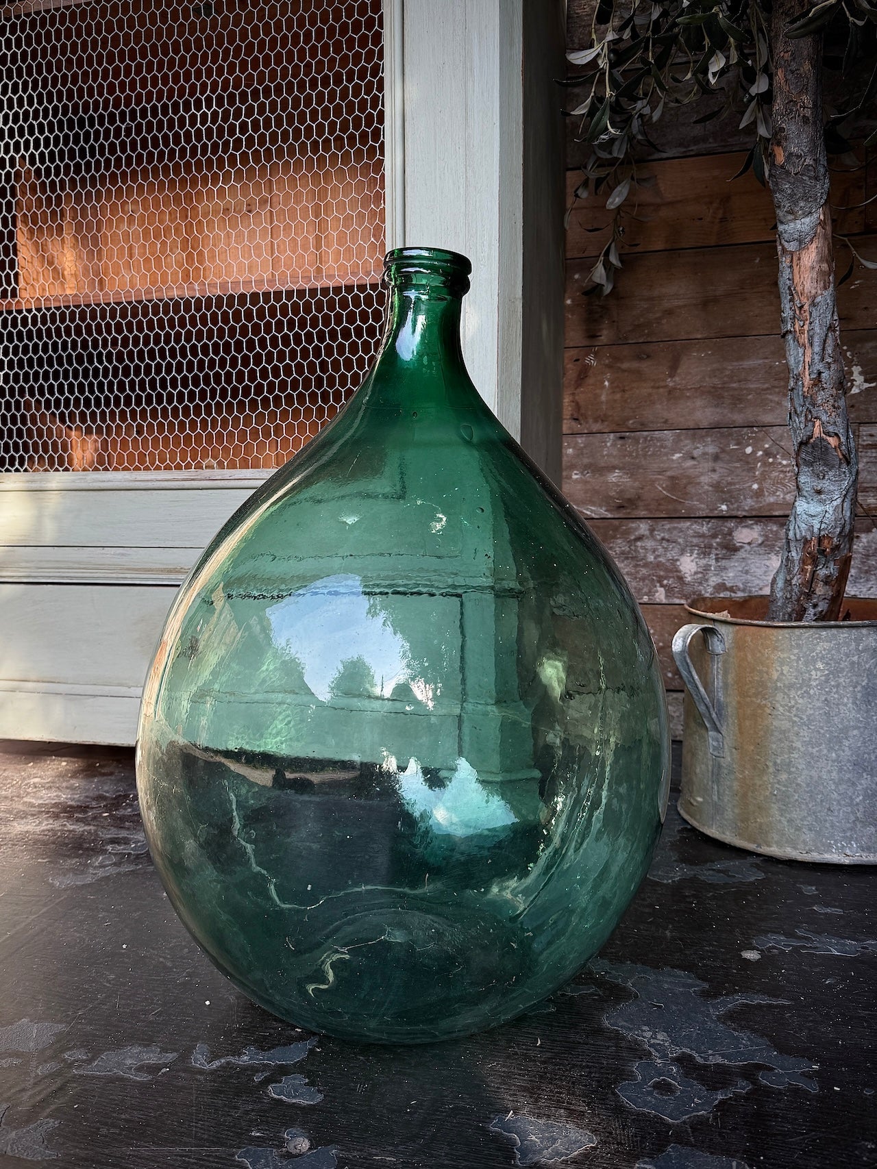 Gorgeous big vintage French demi john bottle