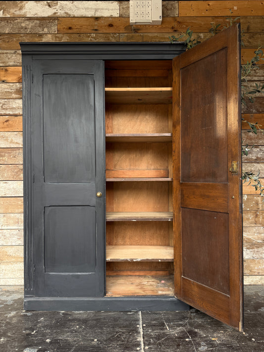 Vintage rustic wooden housekeepers cupboard
