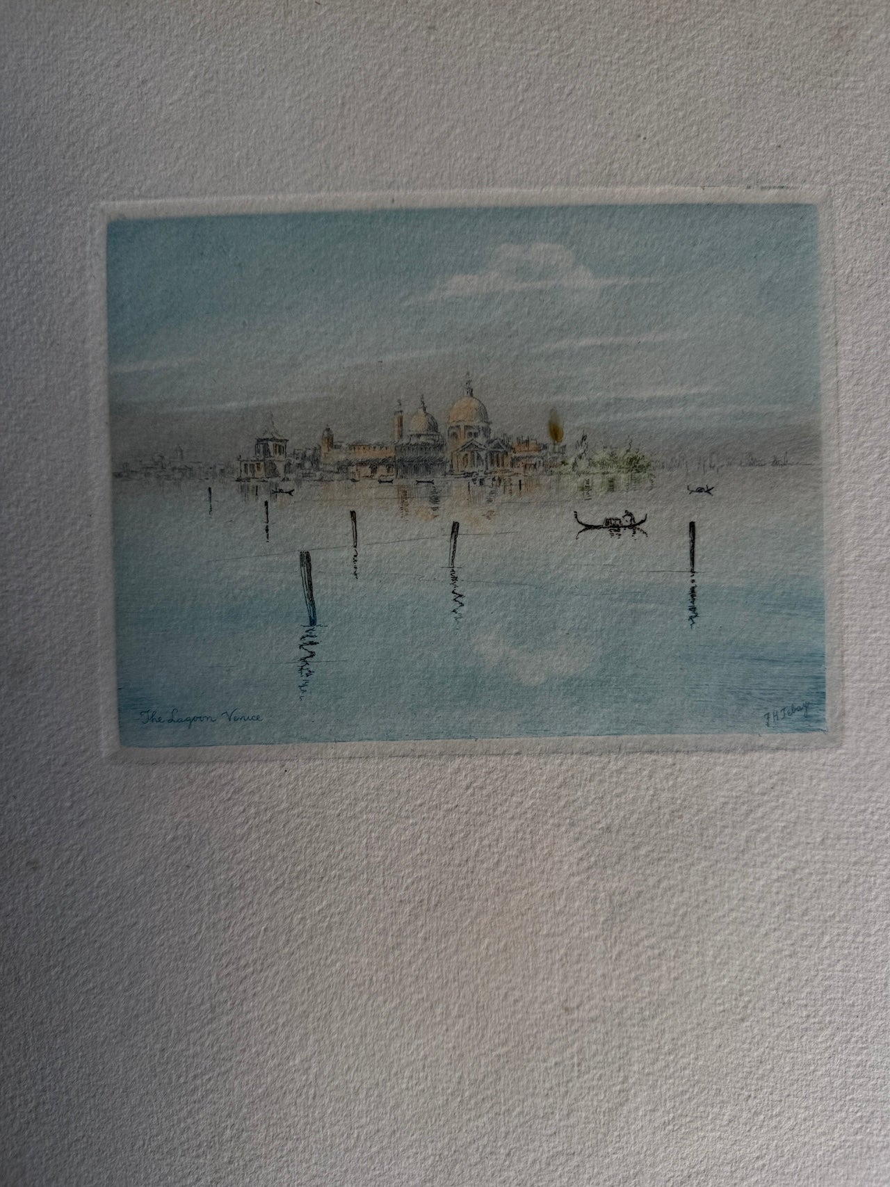 Framed watercolour of Venice Lagoon
