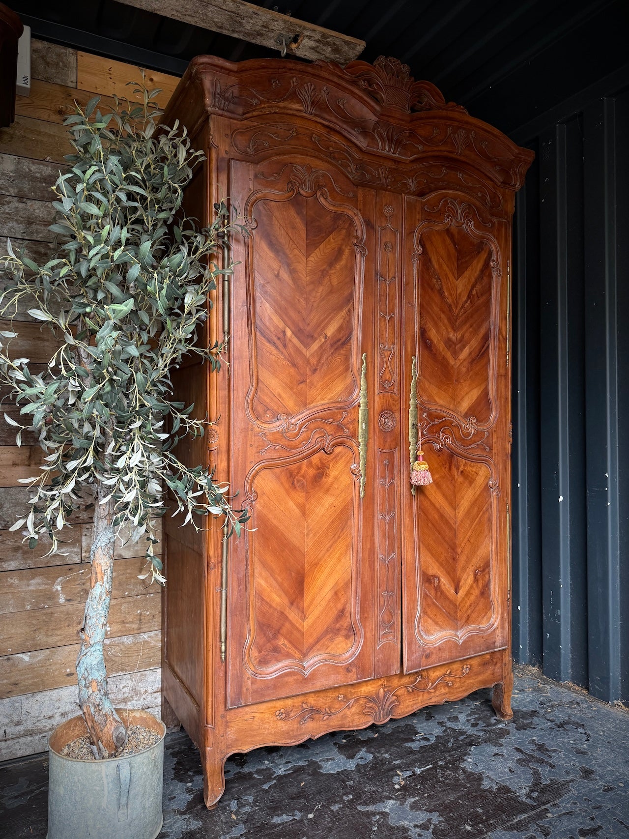 Stunning, imposing Antique French cherrywood armoire