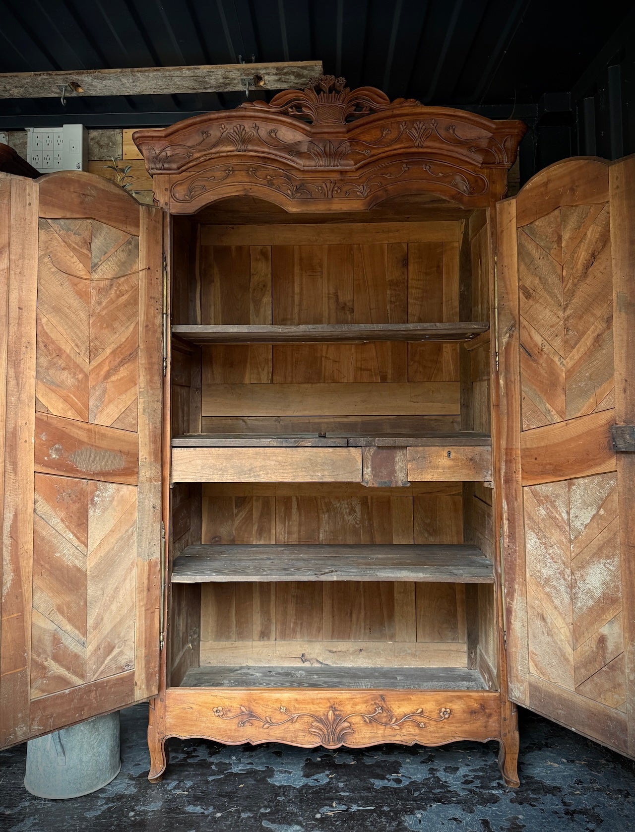 Stunning, imposing Antique French cherrywood armoire