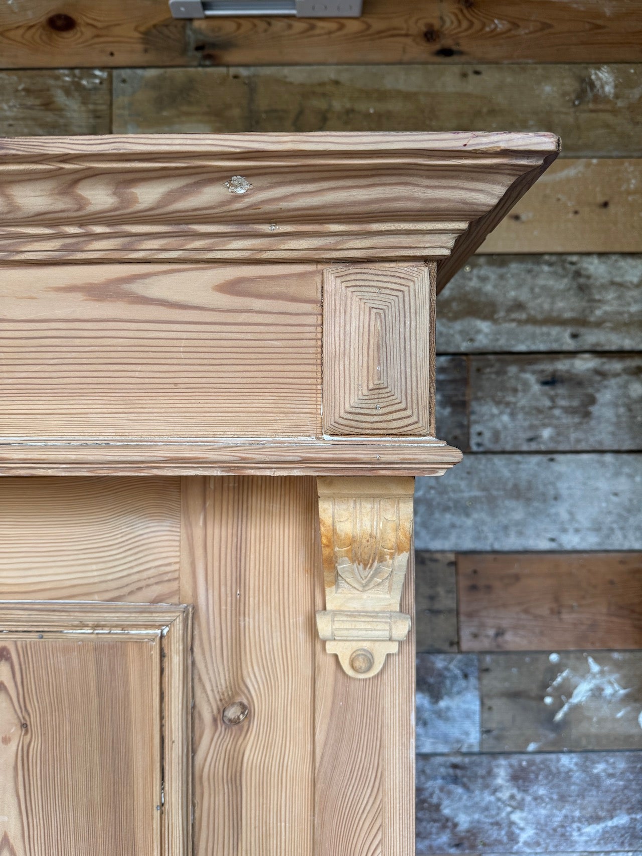 Lovely old pine child's wardrobe / cloaks cupboard