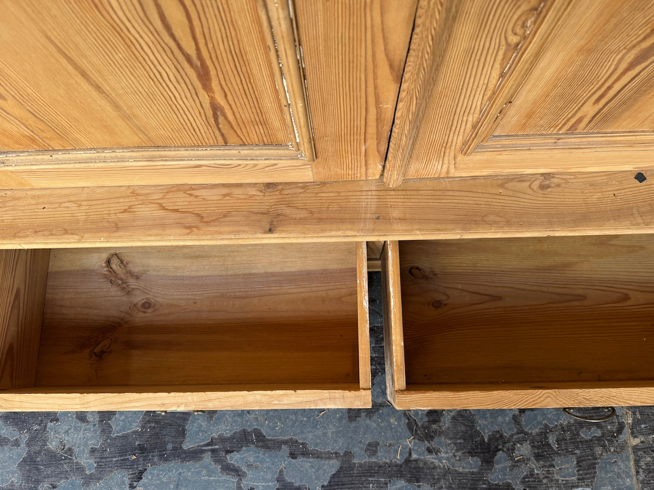 Lovely old pine child's wardrobe / cloaks cupboard