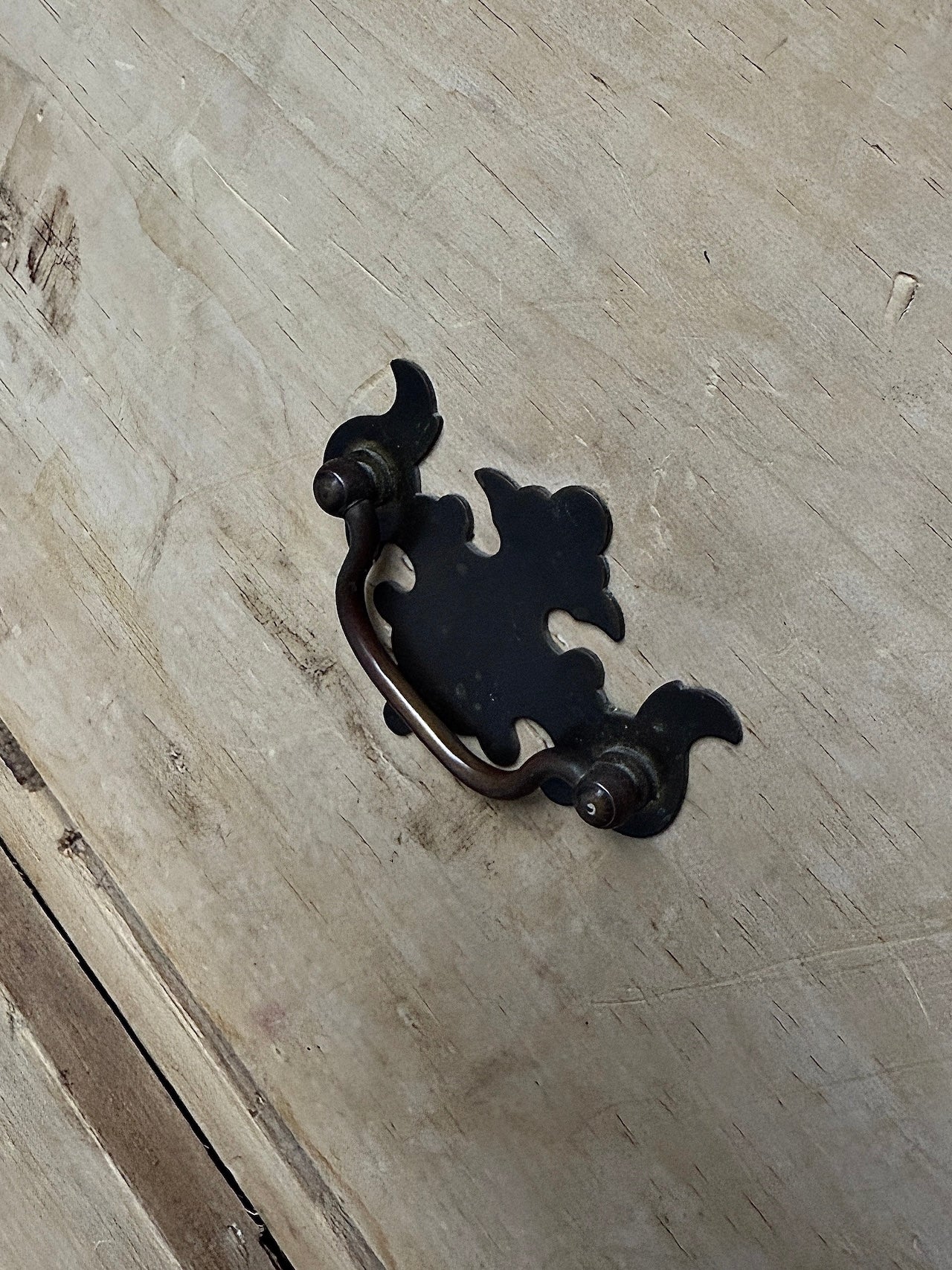 Vintage pine child's wardrobe / cloaks cupboard