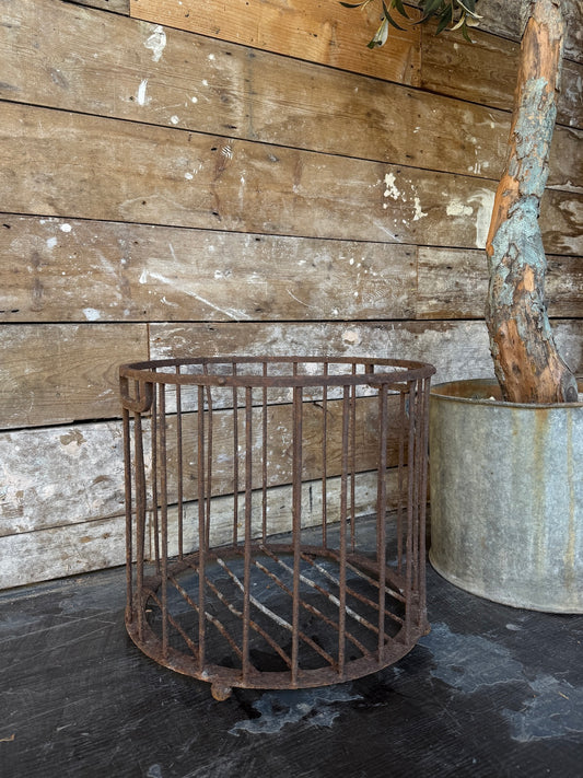 Small antique metal basket