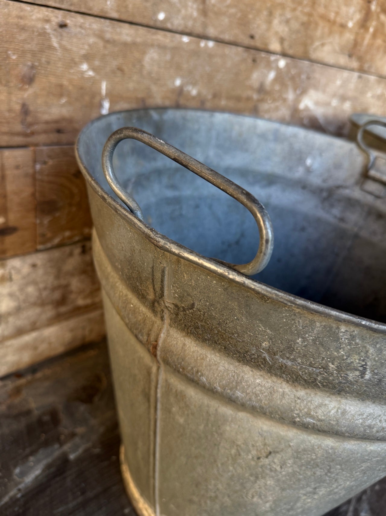 Pair of galvanised planters