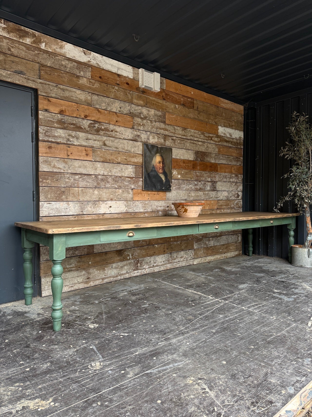Large rustic 3.9m farmhouse table