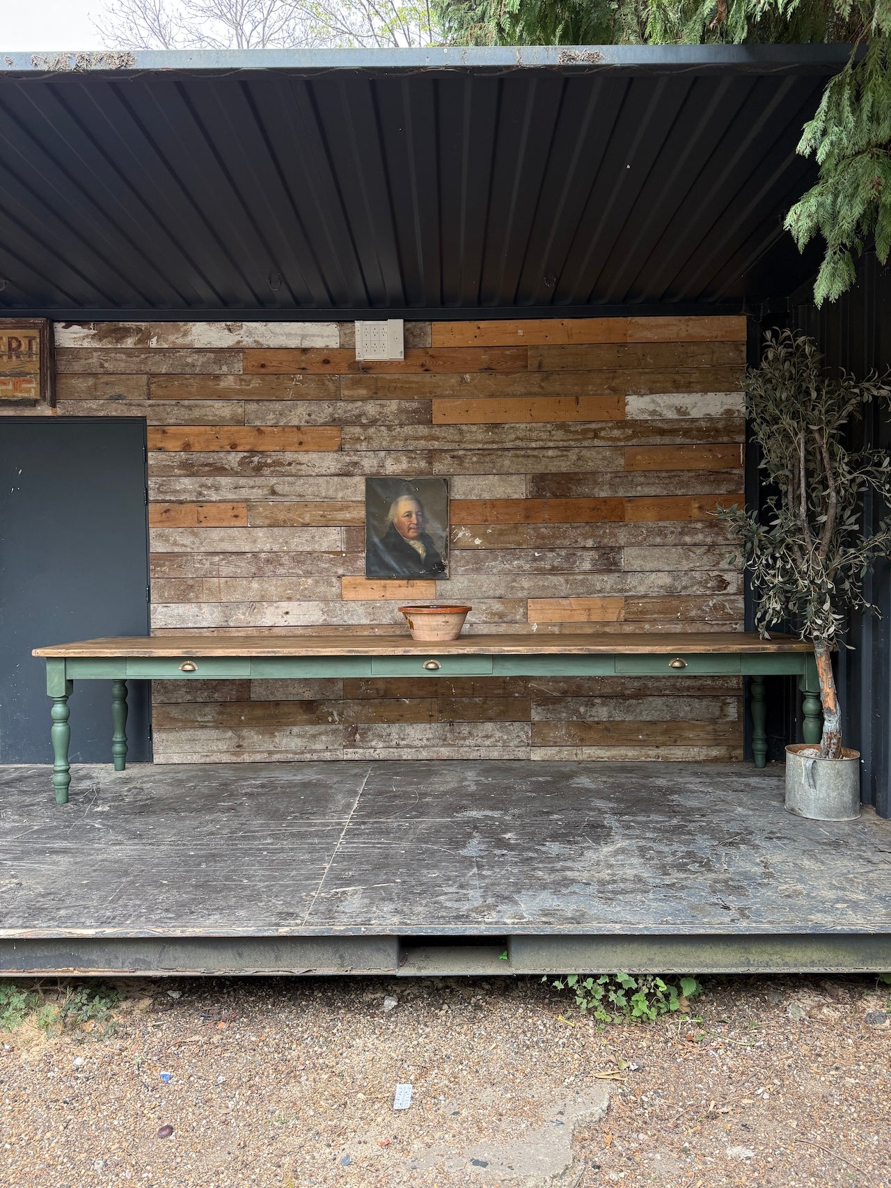 Large rustic 3.9m farmhouse table