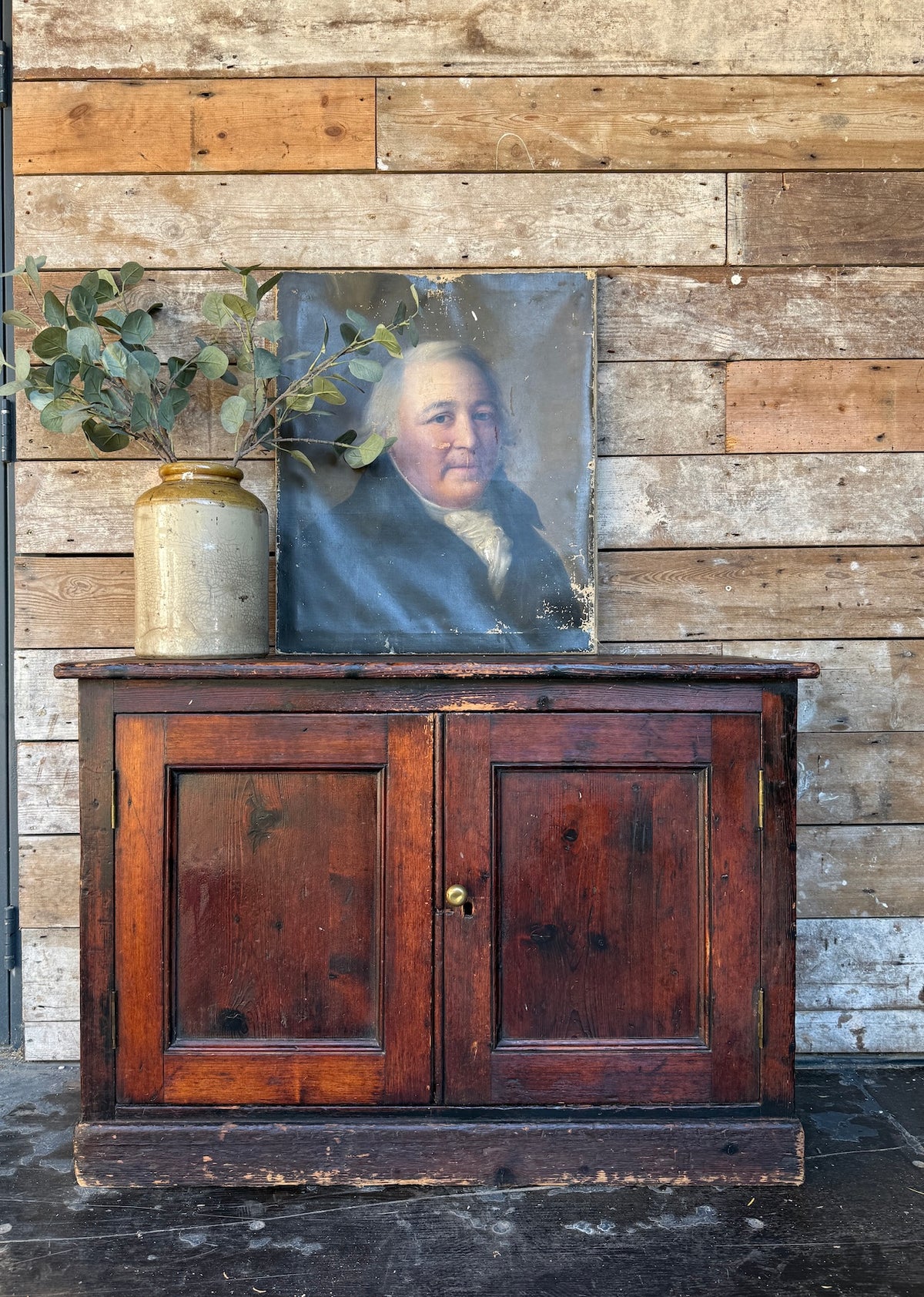 Small antique pine cupboard