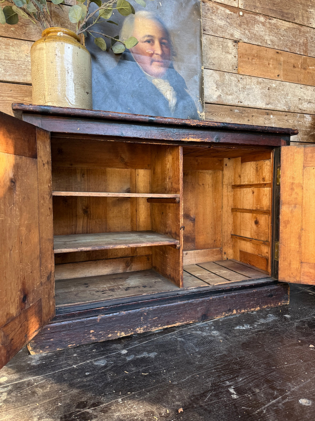 Small antique pine cupboard