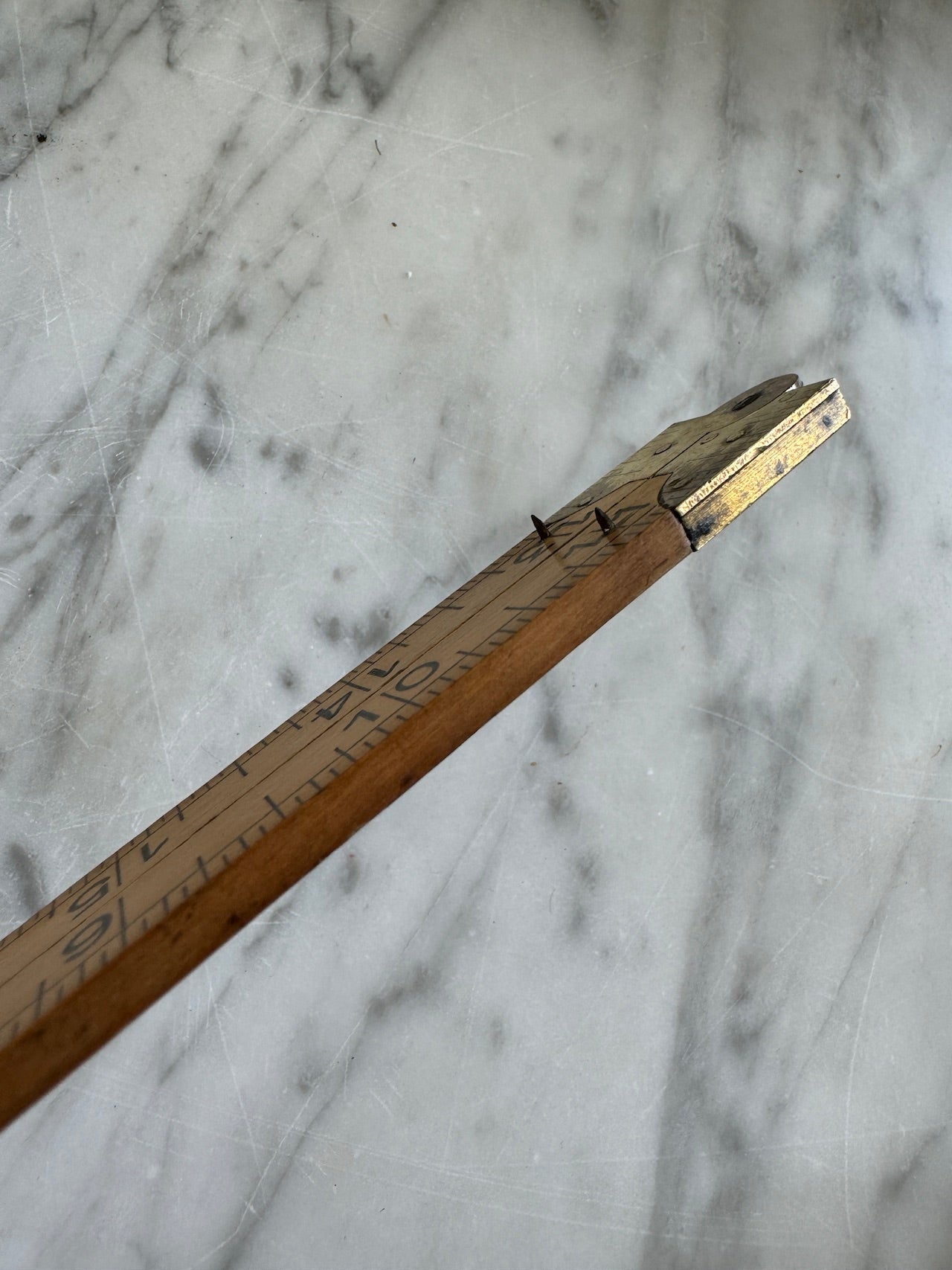 Vintage folding boxwood and brass ruler – A Hundred Stories