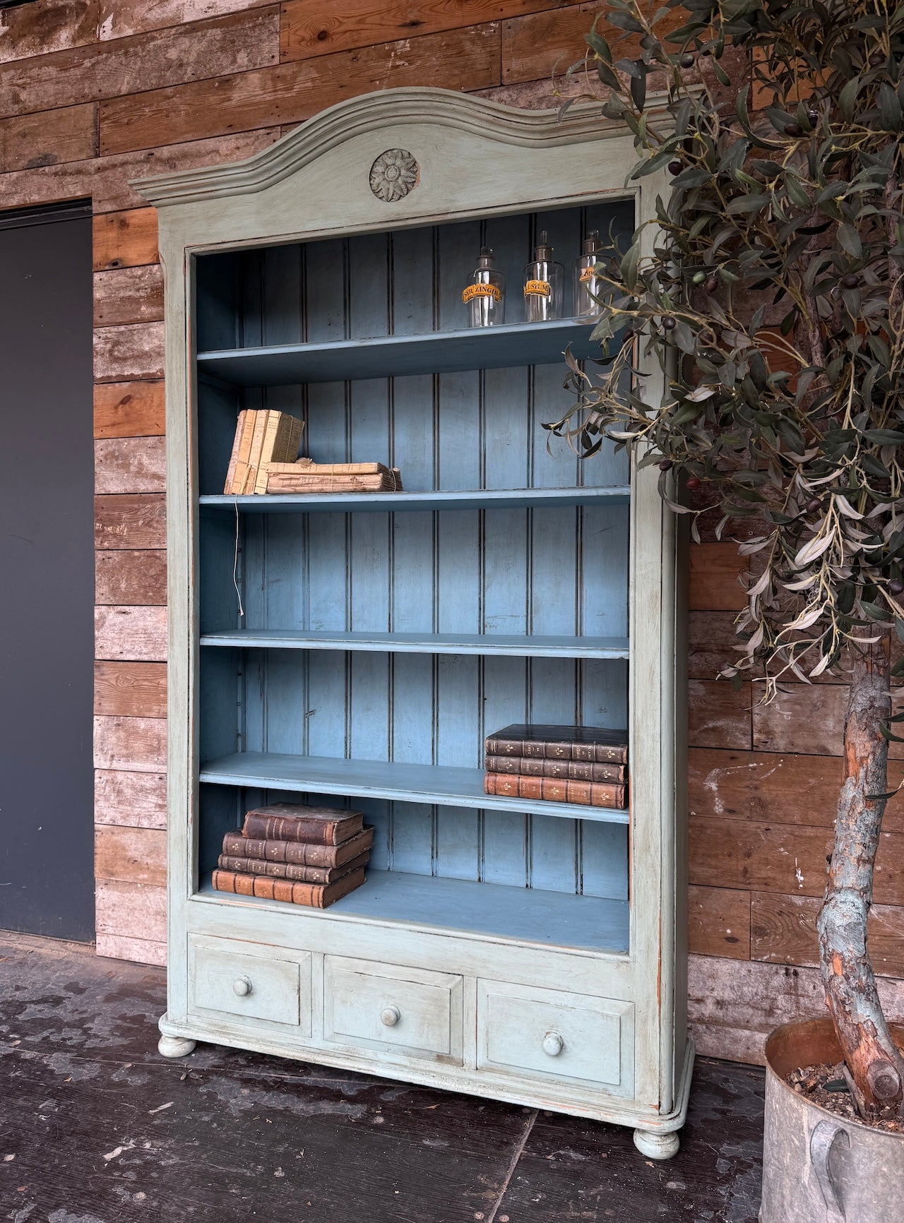 Gorgeous painted open bookcase