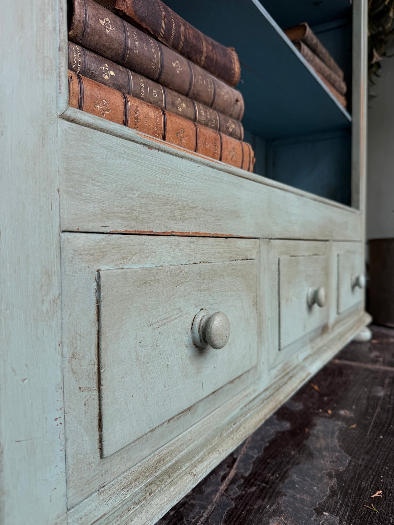 Gorgeous painted open bookcase