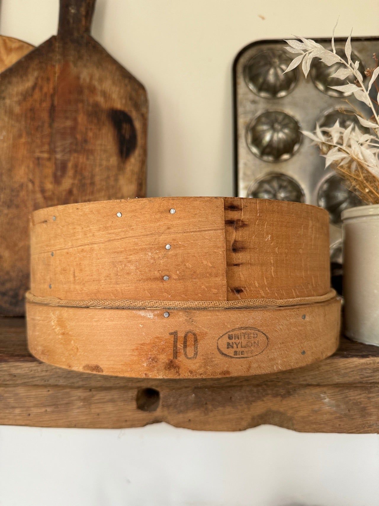 Vintage bentwood sieve