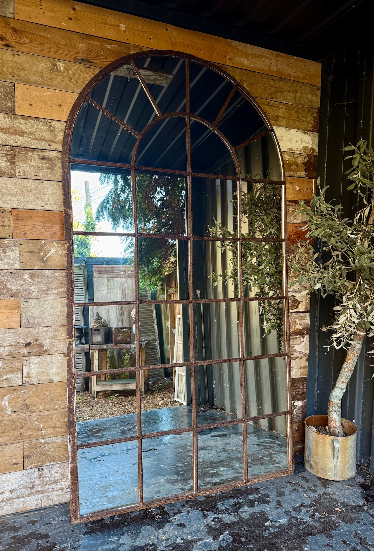 Fabulous industrial crittall mirrored window frame
