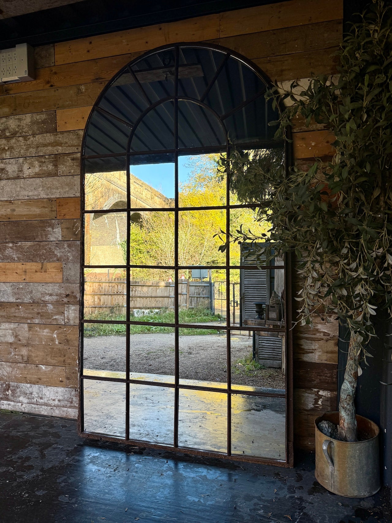 Fabulous industrial crittall mirrored window frame