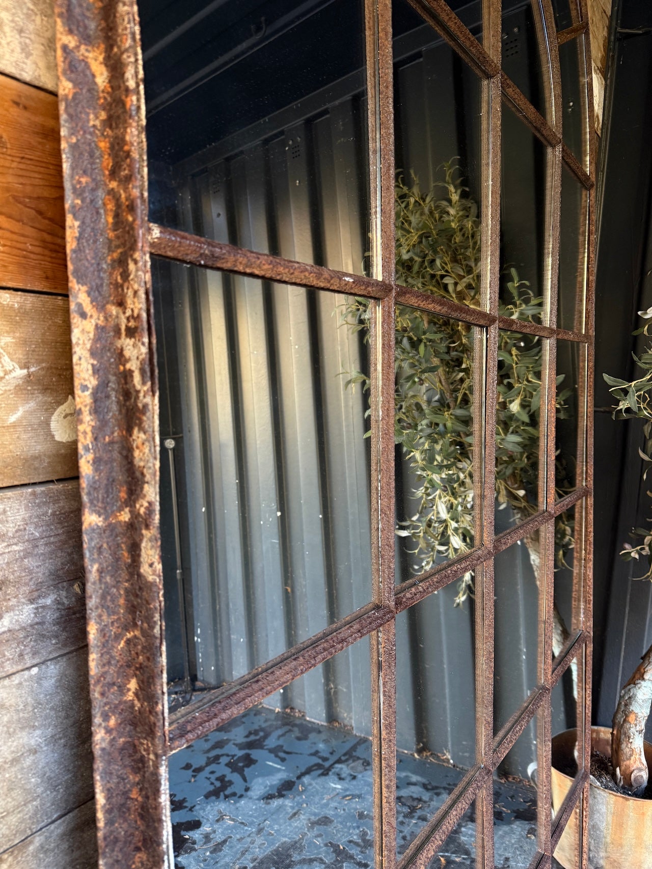 Fabulous industrial crittall mirrored window frame