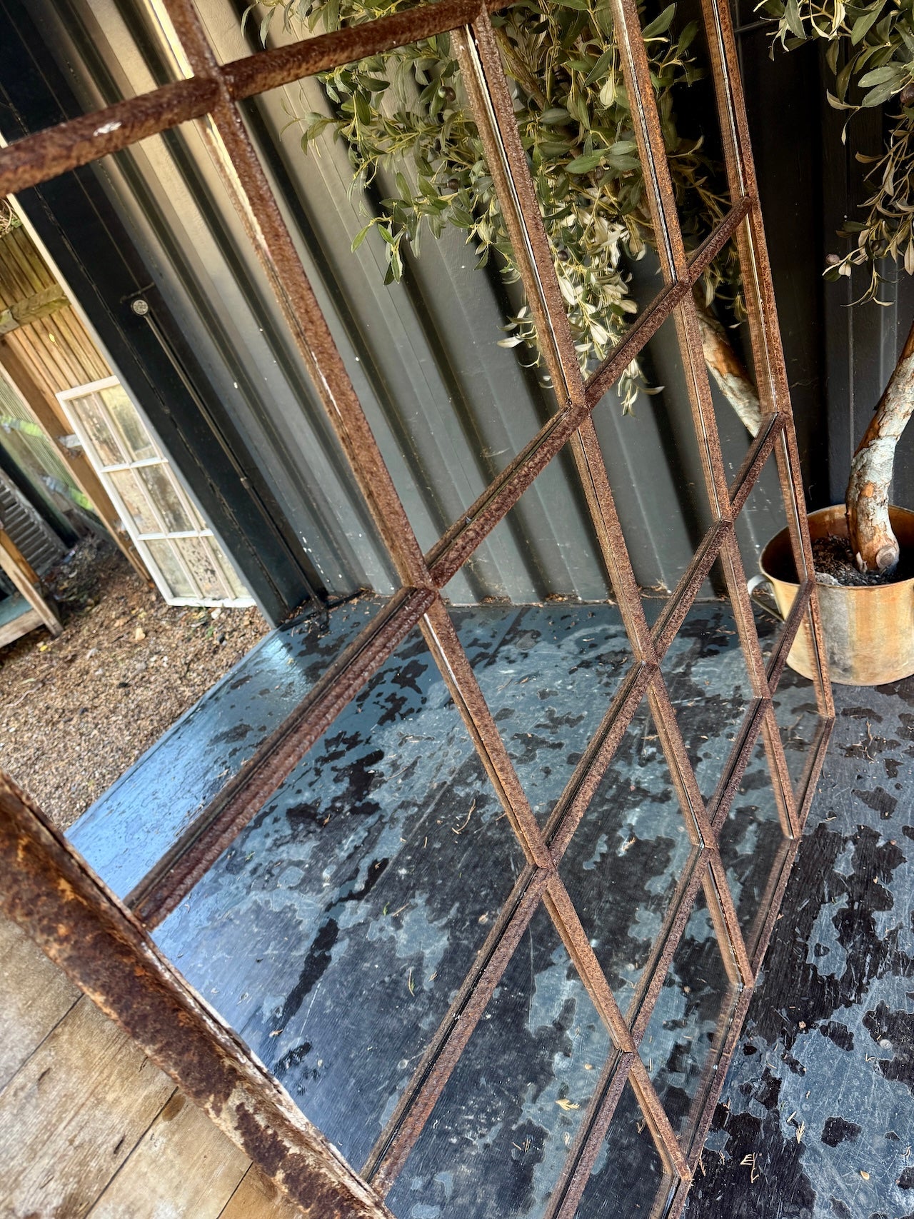 Fabulous industrial crittall mirrored window frame