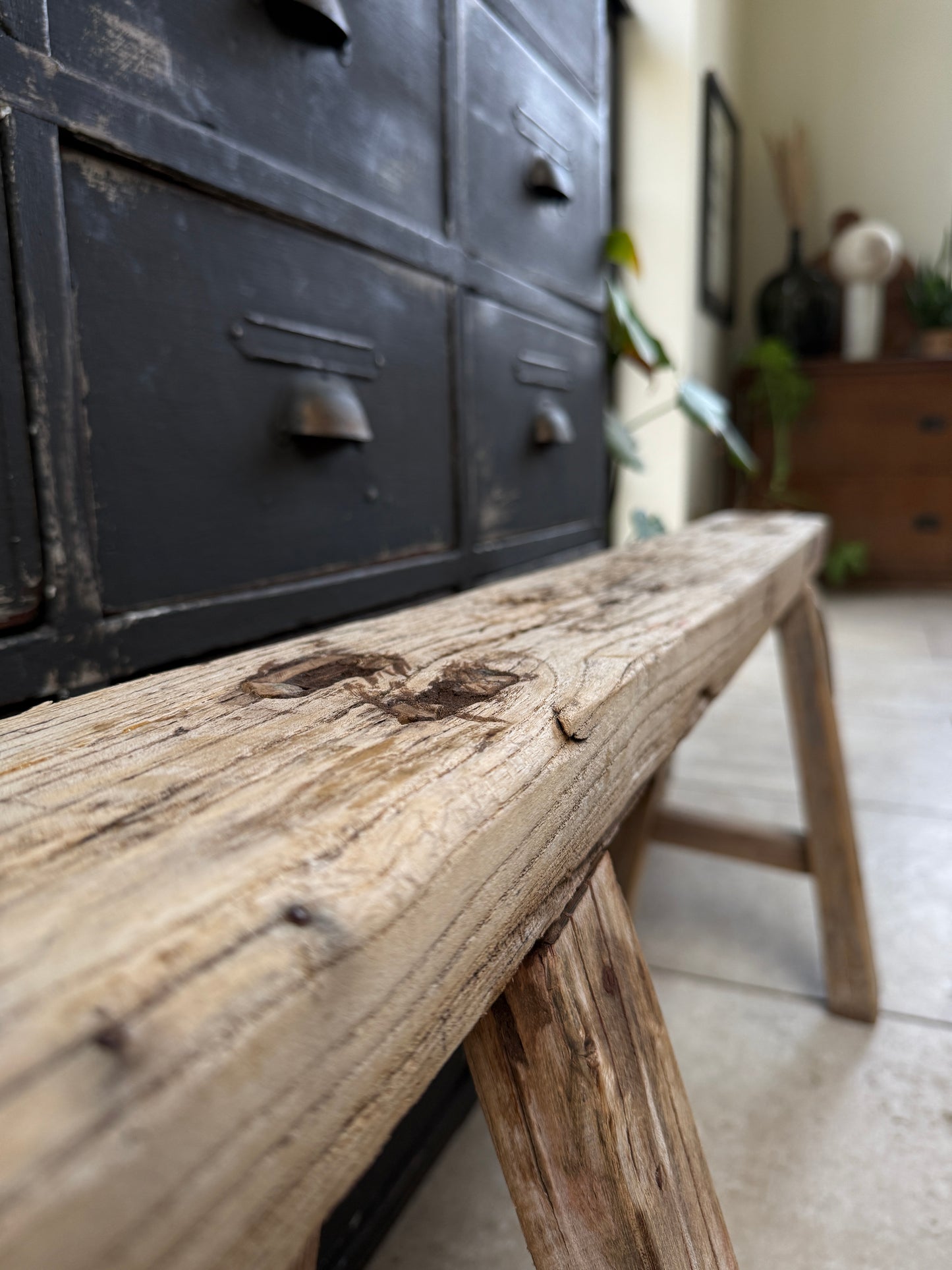 Reclaimed elm benches