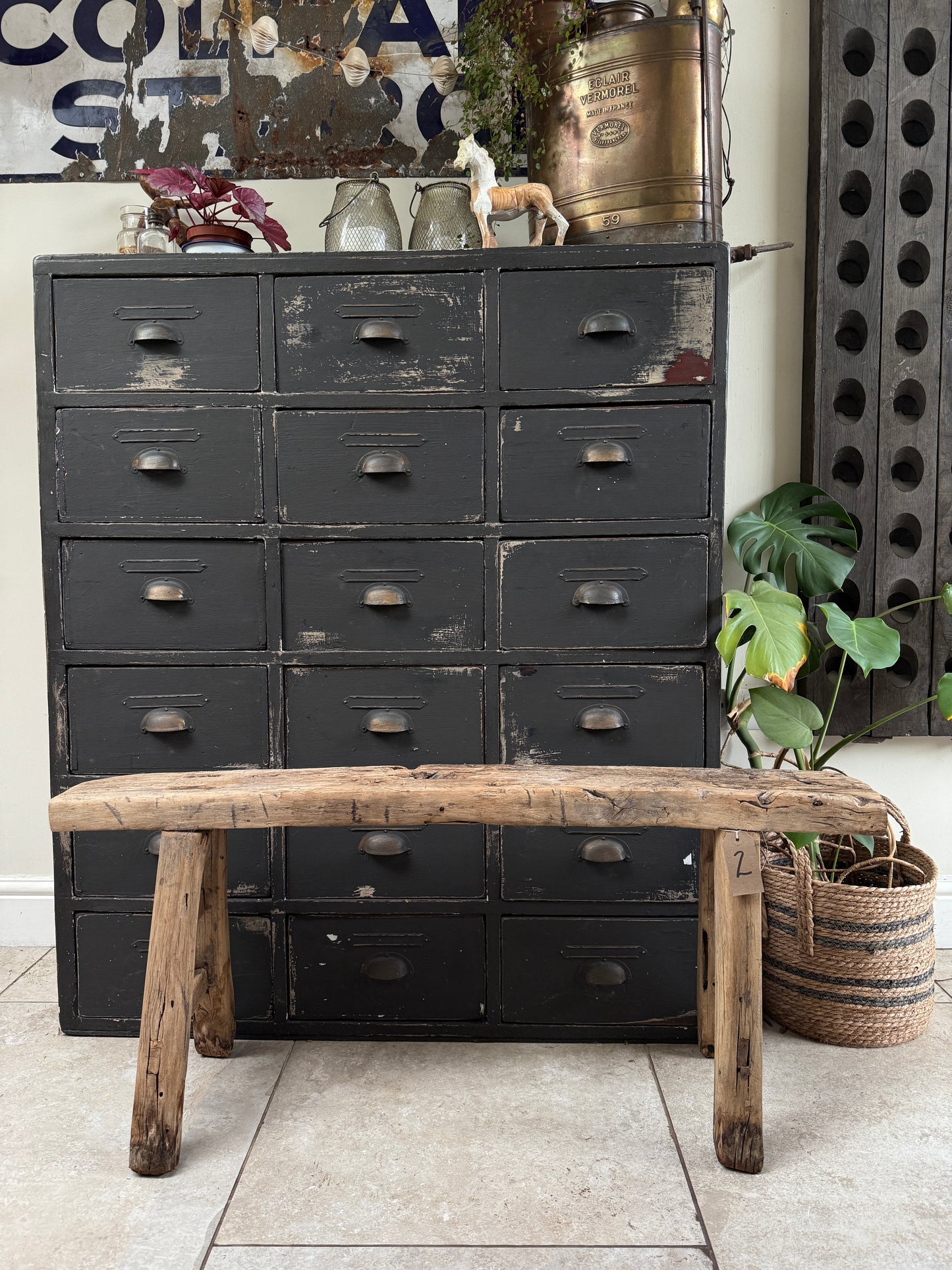 Reclaimed elm benches