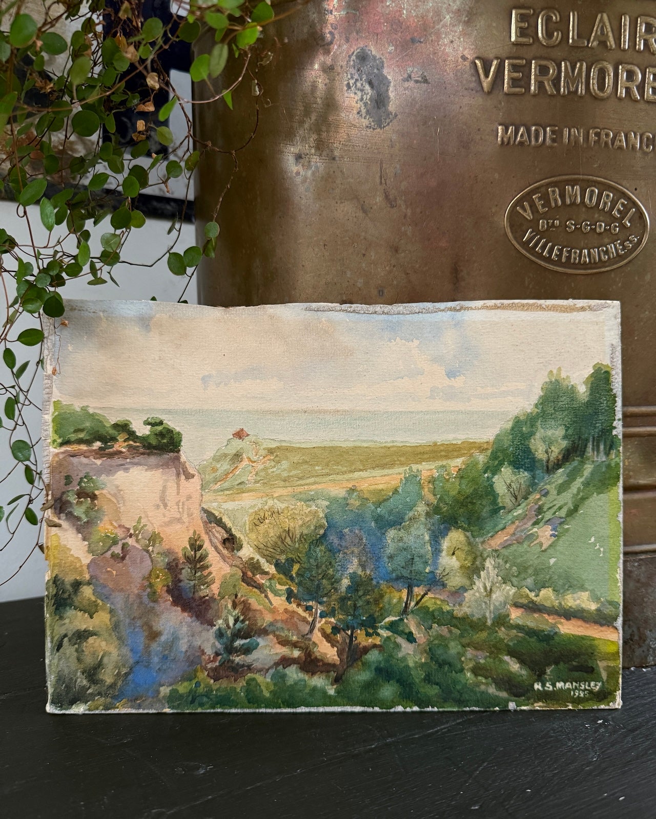 Antique watercolour landscape painting