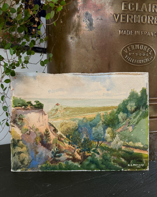 Antique watercolour landscape painting